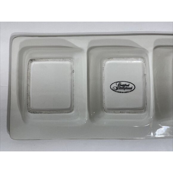 Vintage Strange Fruit Design Ceramic Serving Platter 19" X 7.5", 4 Compartments - Picture 15 of 16